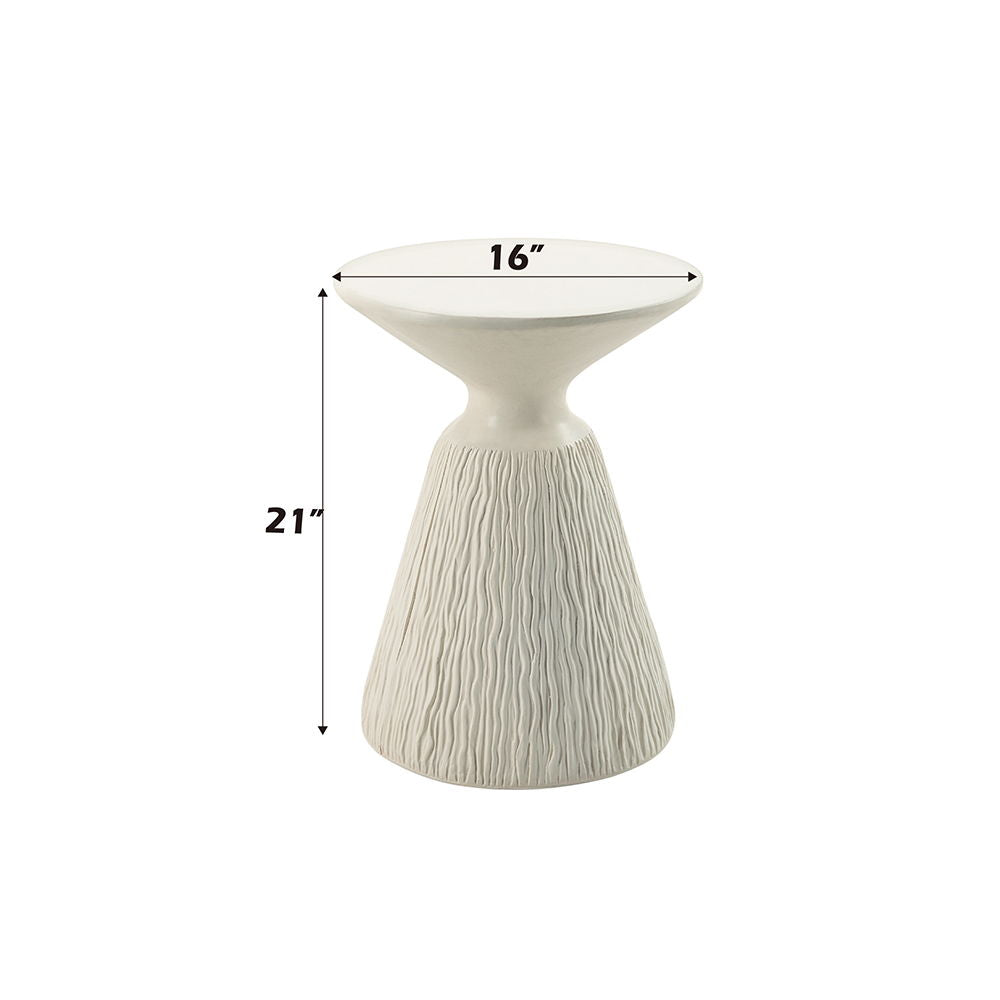 ACME Duane - Accent Table - Natural White Finish | Meri Furniture