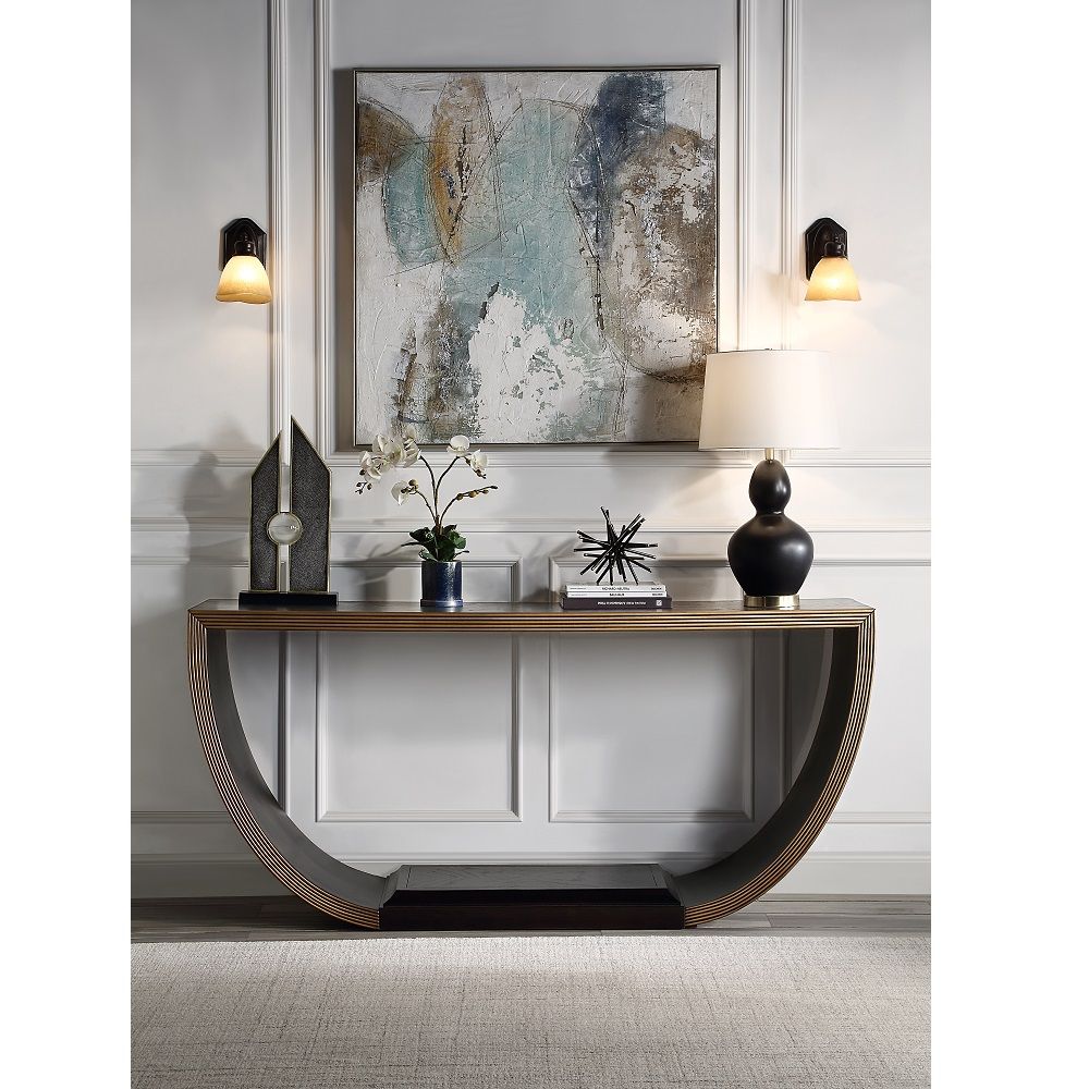 ACME Maceo - Console Table - Black & Gold | Meri Furniture