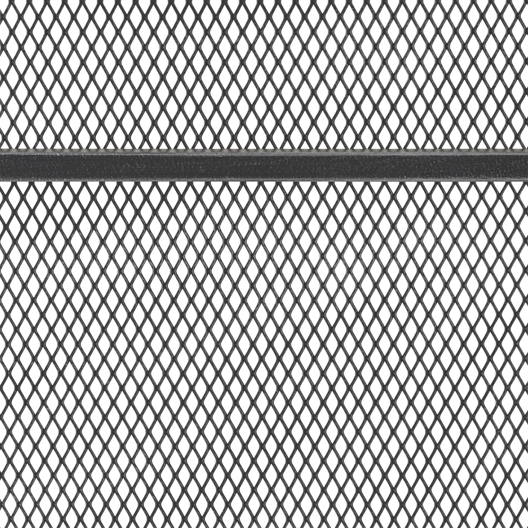 Markus - Modern Single Panel Iron Firescreen Black Brushed Silver