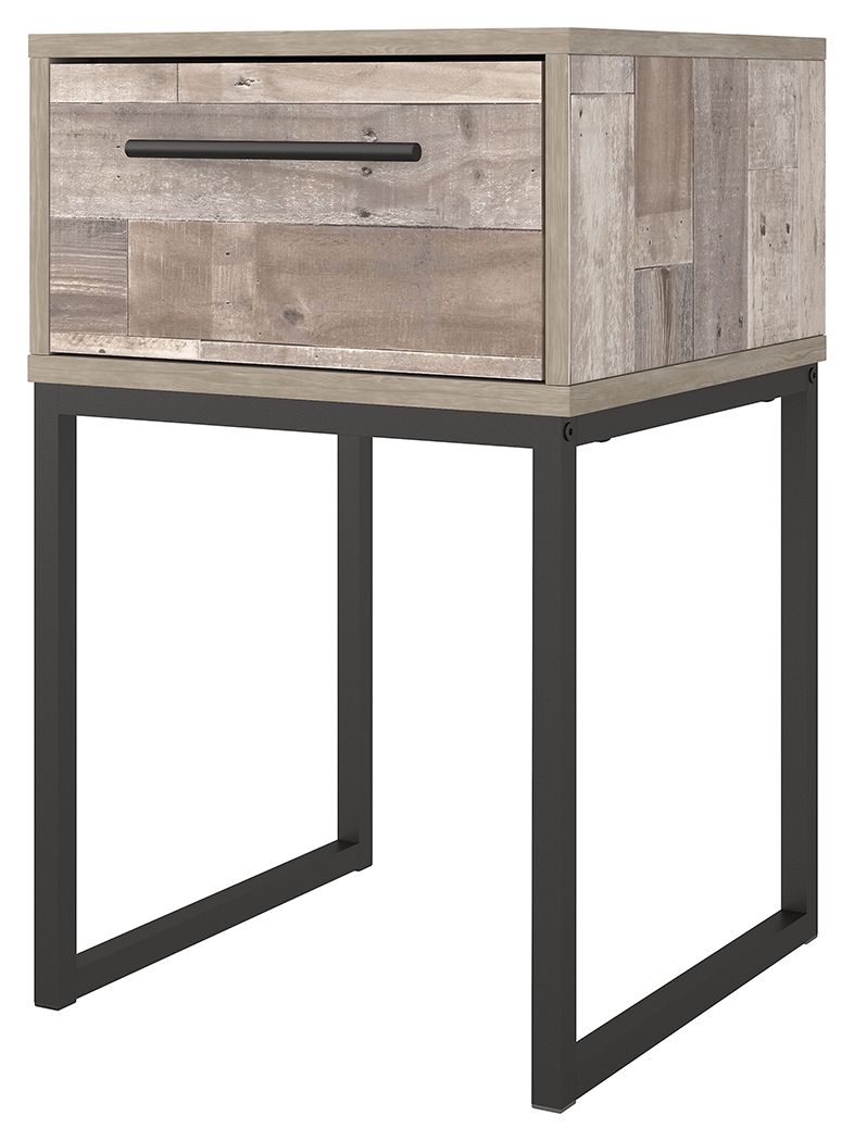 Signature Design by Ashley® Neilsville - Whitewash - One Drawer Night Stand - Vinyl-Wrapped | Meri Furniture