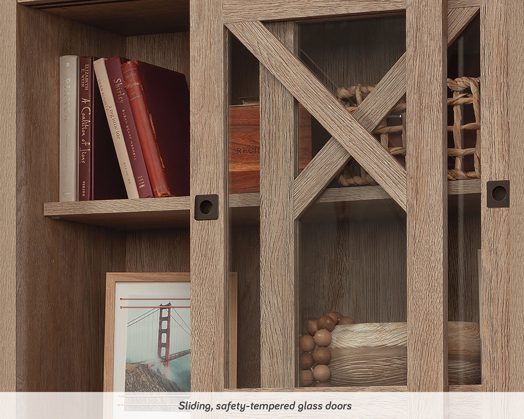 2-Door Base Cabinet & Library Hutch Bundle