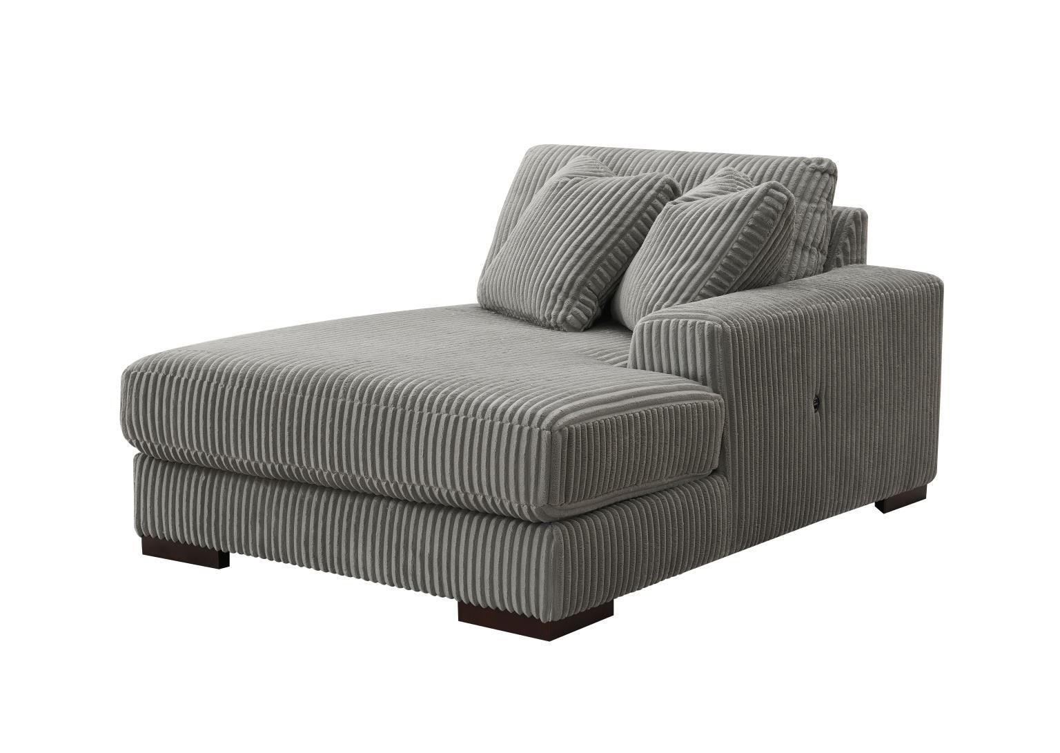 U243 - 6 Piece Sectional (2 Armless Chairs, 1 Console, 1 Right Chaise, 1 LAF Seat, 1 Wedge) - Gray
