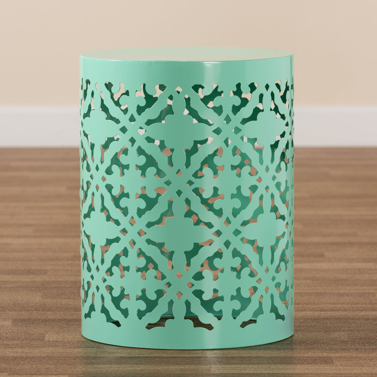 Jamila Modern and Contemporary Aqua Finished metal Outdoor Side Table