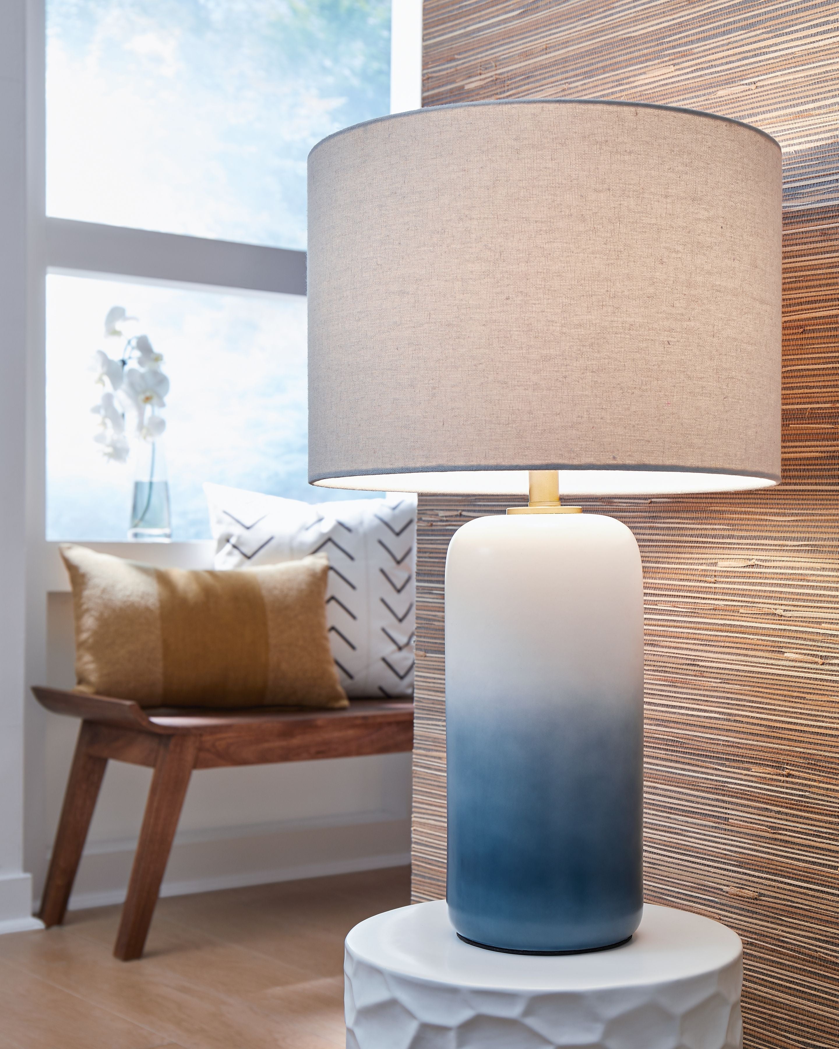 Signature Design by Ashley® Lemrich - White - Ceramic Table Lamp | Meri Furniture