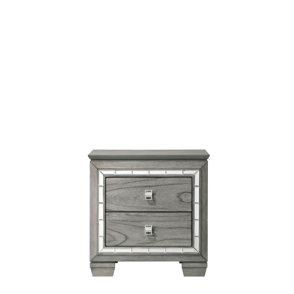 ACME Antares - Nightstand - Light Gray Oak | Meri Furniture