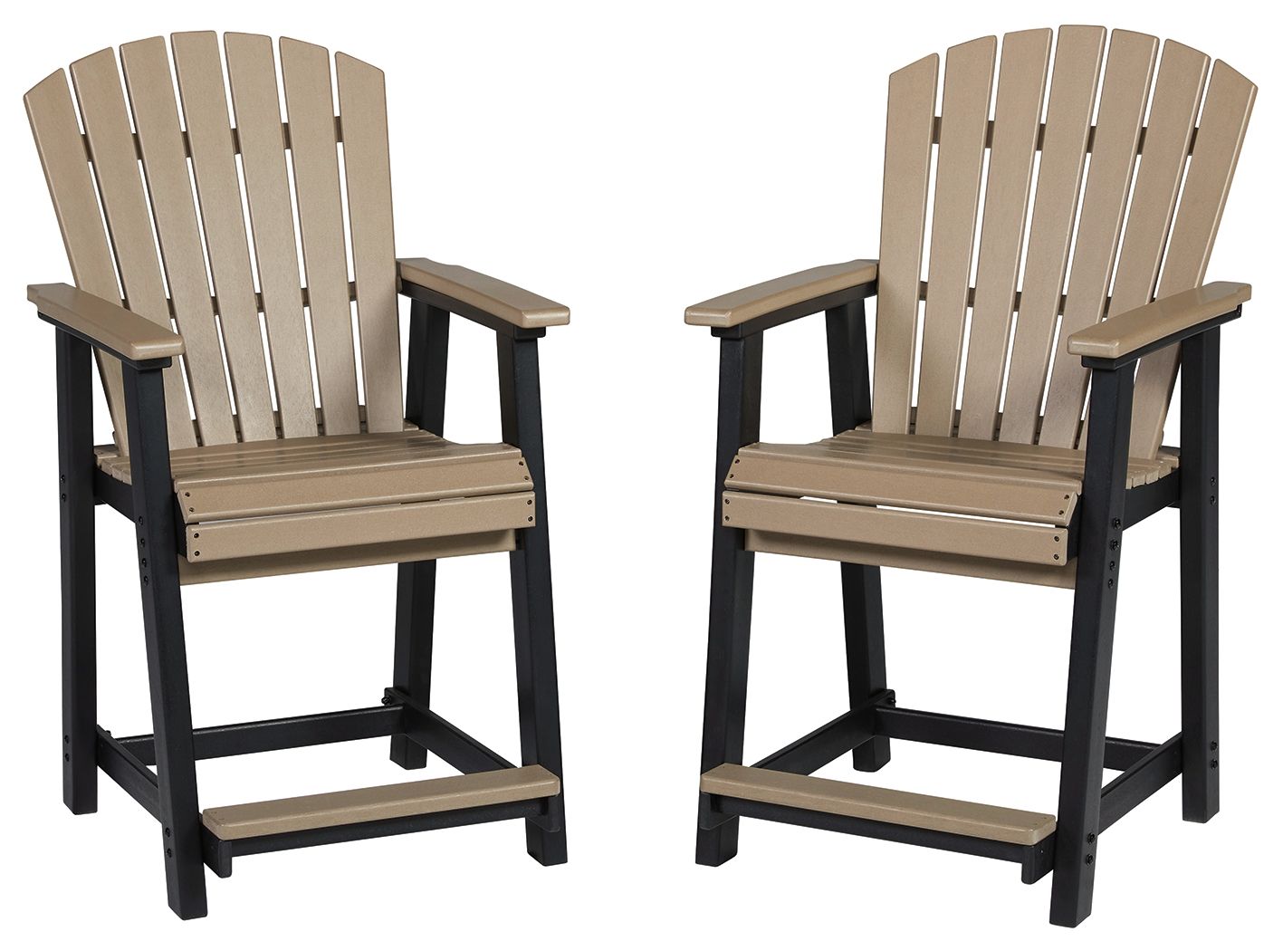 Signature Design by Ashley® Fairen Trail - Black / Driftwood - Barstool (Set of 2) | Meri Furniture