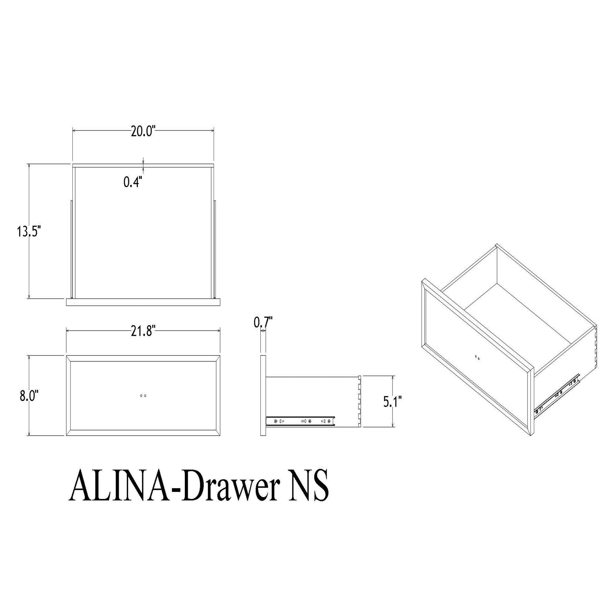 Adalid - Nightstand With Glittered Drawer Front And LED Lighting - White