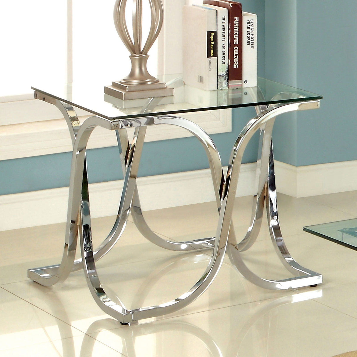 Furniture of America Luxa - End Table - Pearl Silver | Meri Furniture
