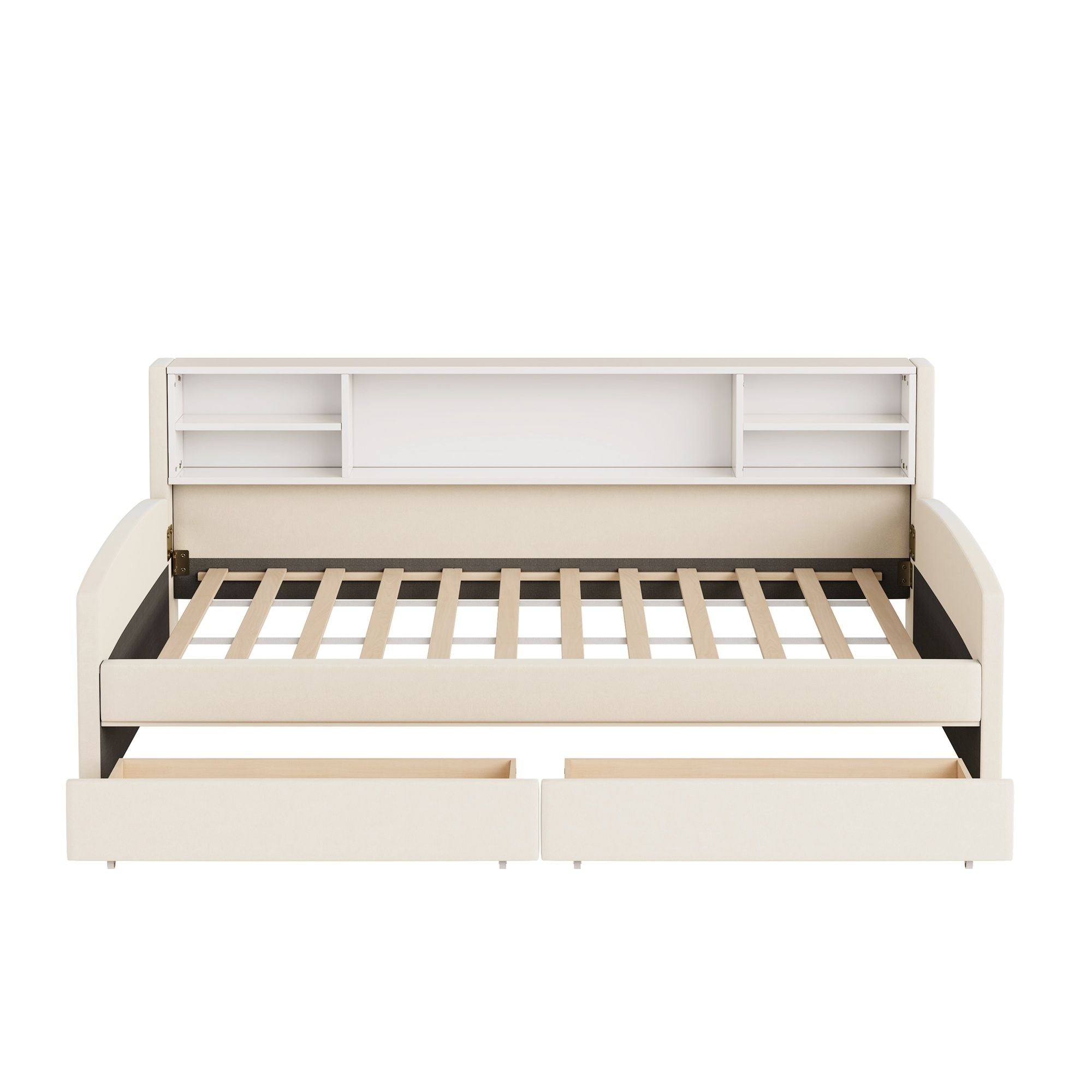 Luxurious Upholstered Platform Bed With Storage Drawers