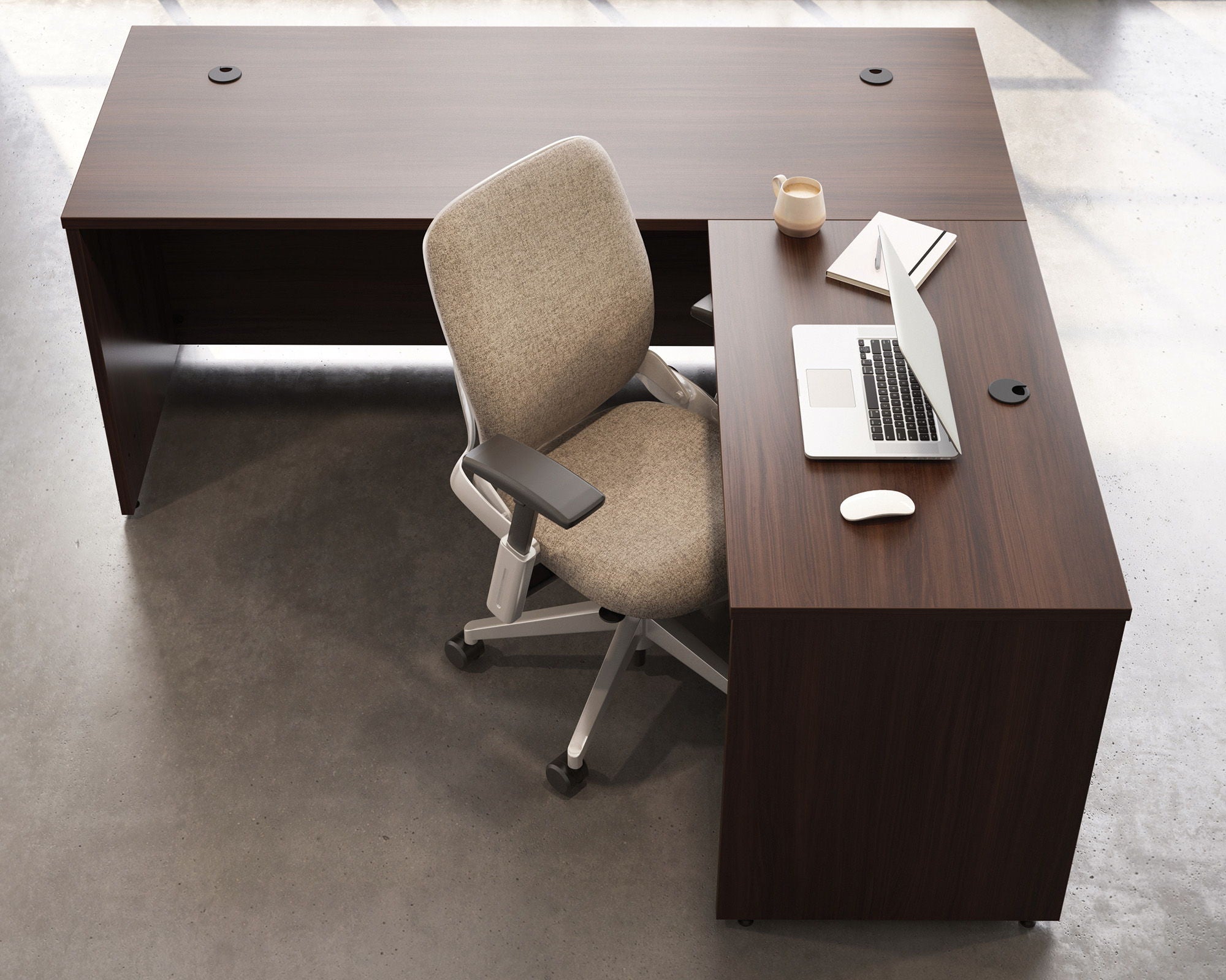 42" Commercial Desk Return in Noble Elm
