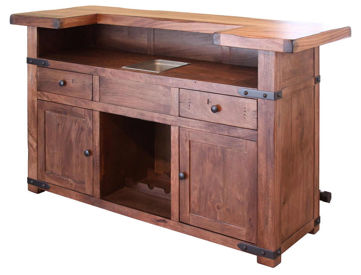 International Furniture Direct Parota - Table Bar - Dark Brown | Meri Furniture