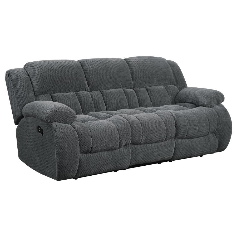 Coaster Fine Furniture Weissman - Upholstered Padded Arm Reclining Sofa - Gray | Meri Furniture