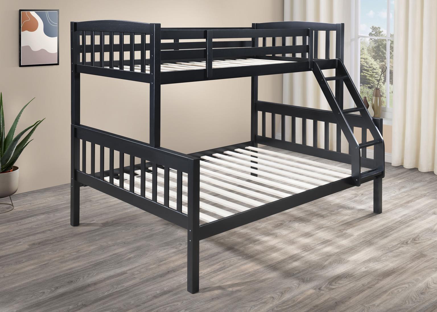 S095 - Twin / Full Bunk Bed - Black