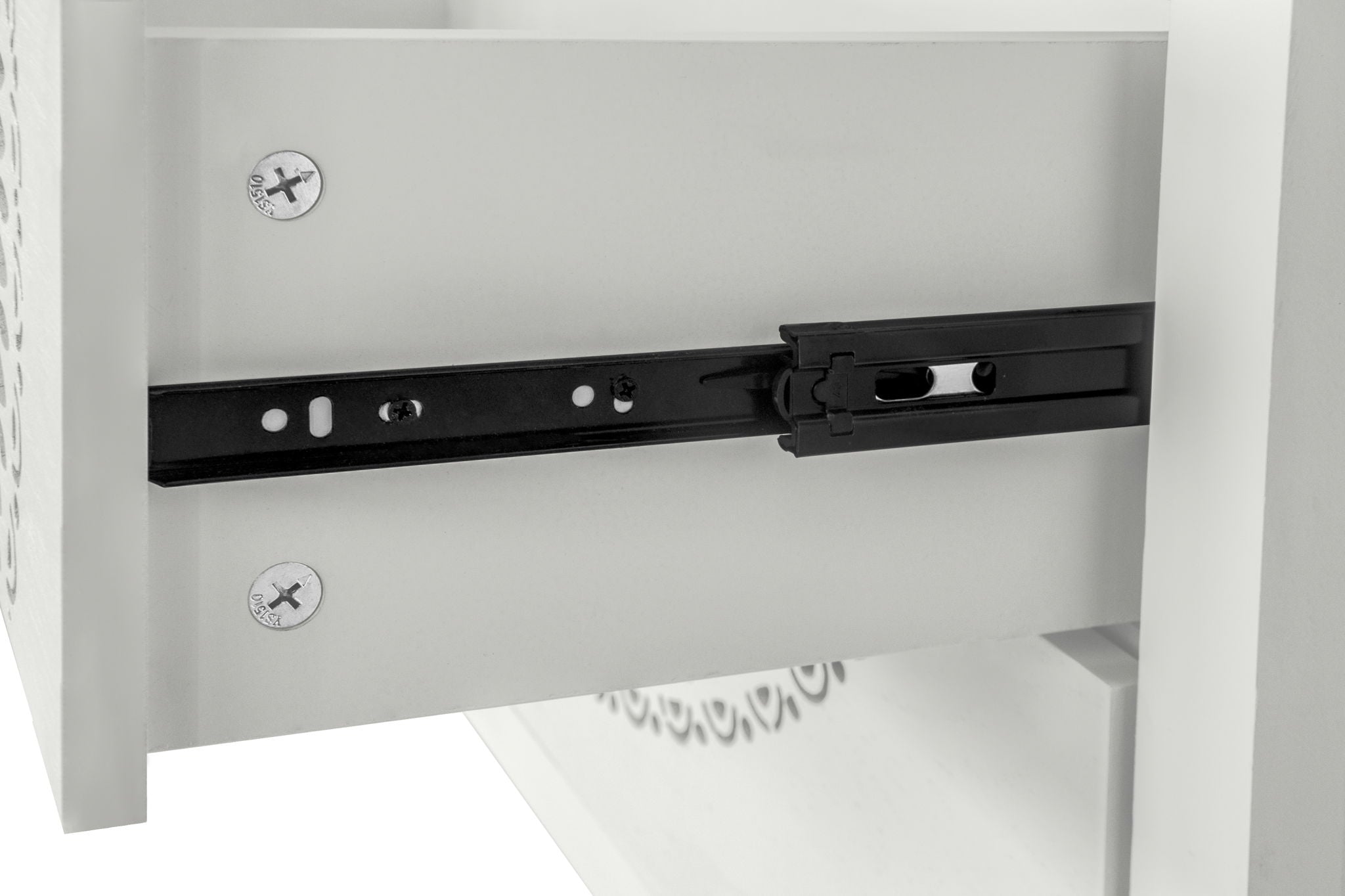 3 Drawer Cabinet With Hollow Carved 3 Drawer Dresser Storage Chest With Metal Handles For Entryway Living Room Bedroom - Beige