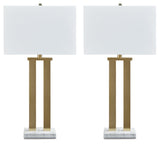 Coopermen - Gold Finish / White - Metal Table Lamp (Set of 2)