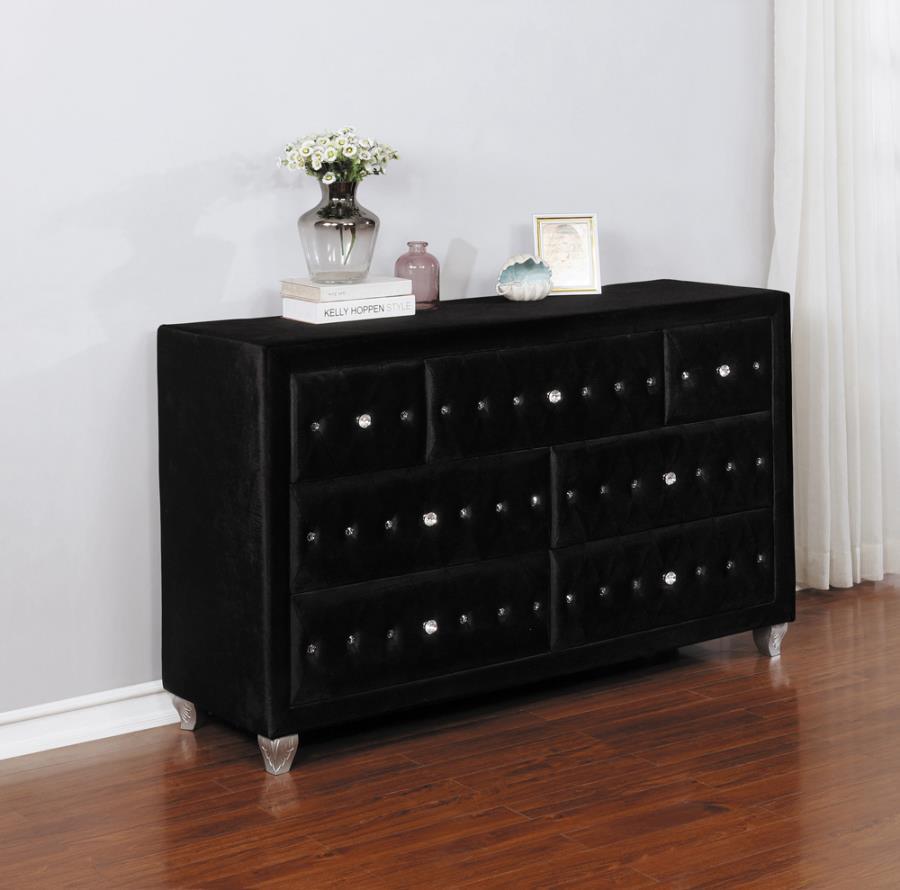 Coaster Fine Furniture Deanna - 7-Drawer Upholstered Dresser | Meri Furniture
