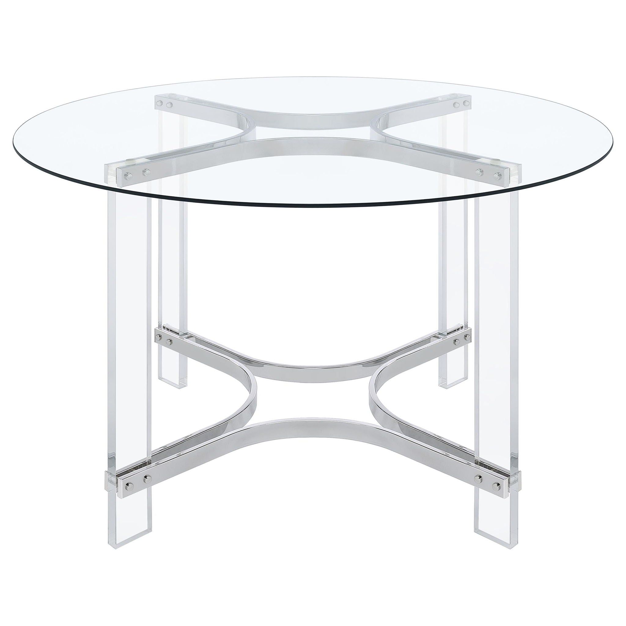 Uptown - 5 Piece Round Dining Set - Chrome