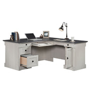 L-Shaped Home Office Desk in Glacier Oak
