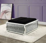 ACME Noralie - Ottoman - Mirrored & Faux Diamonds | Meri Furniture
