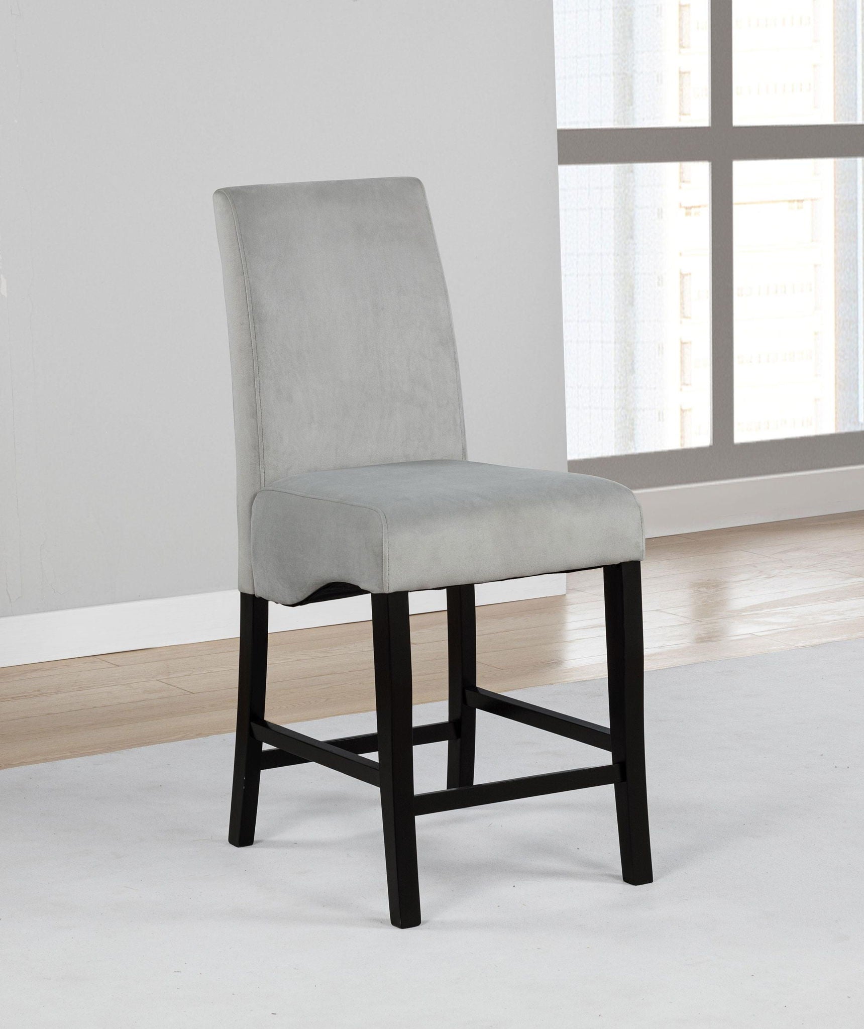 Stanton Velvet Upholstered Counter Chair Grey (Set of 2)