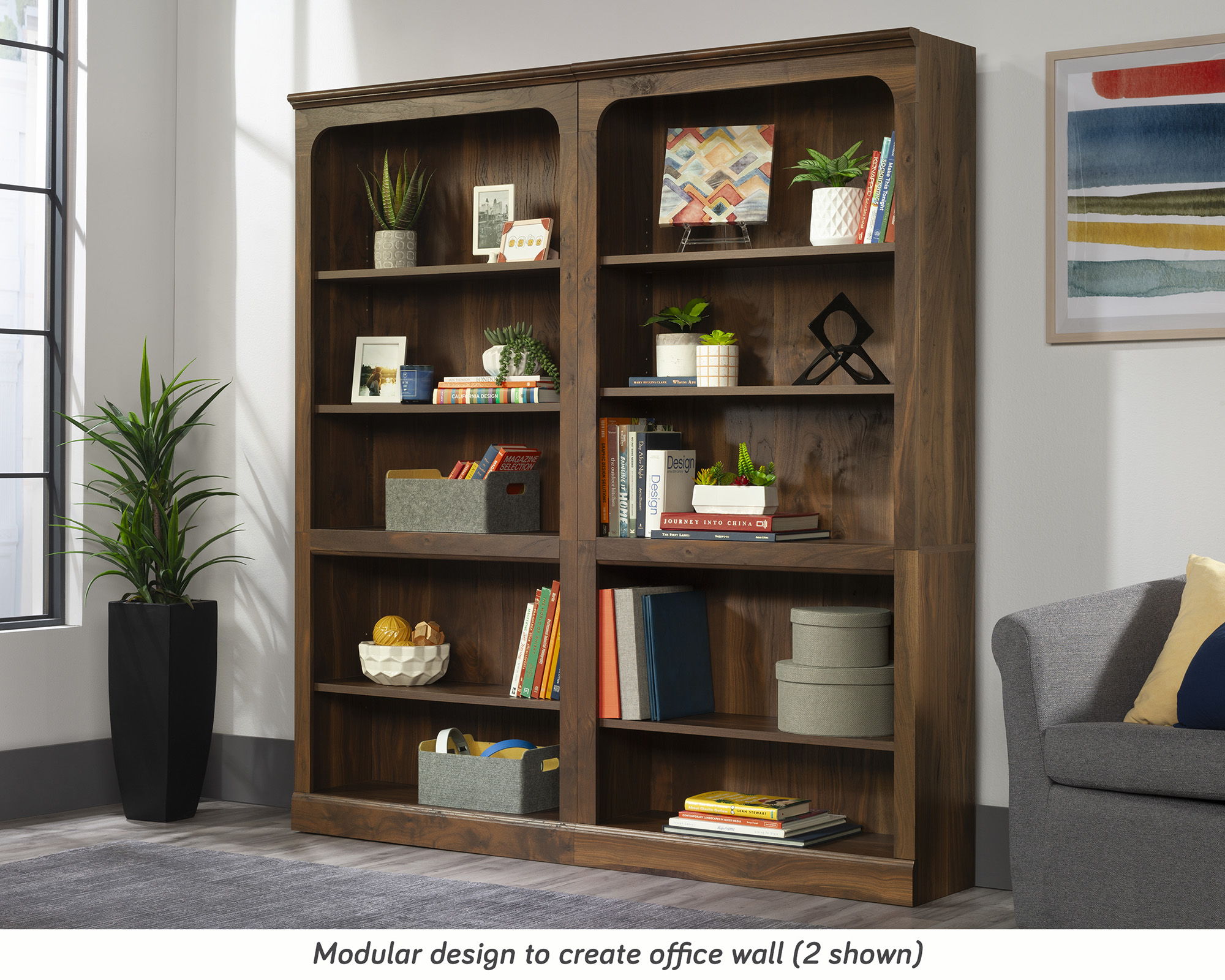 5-Shelf Bookcase in Grand Walnut