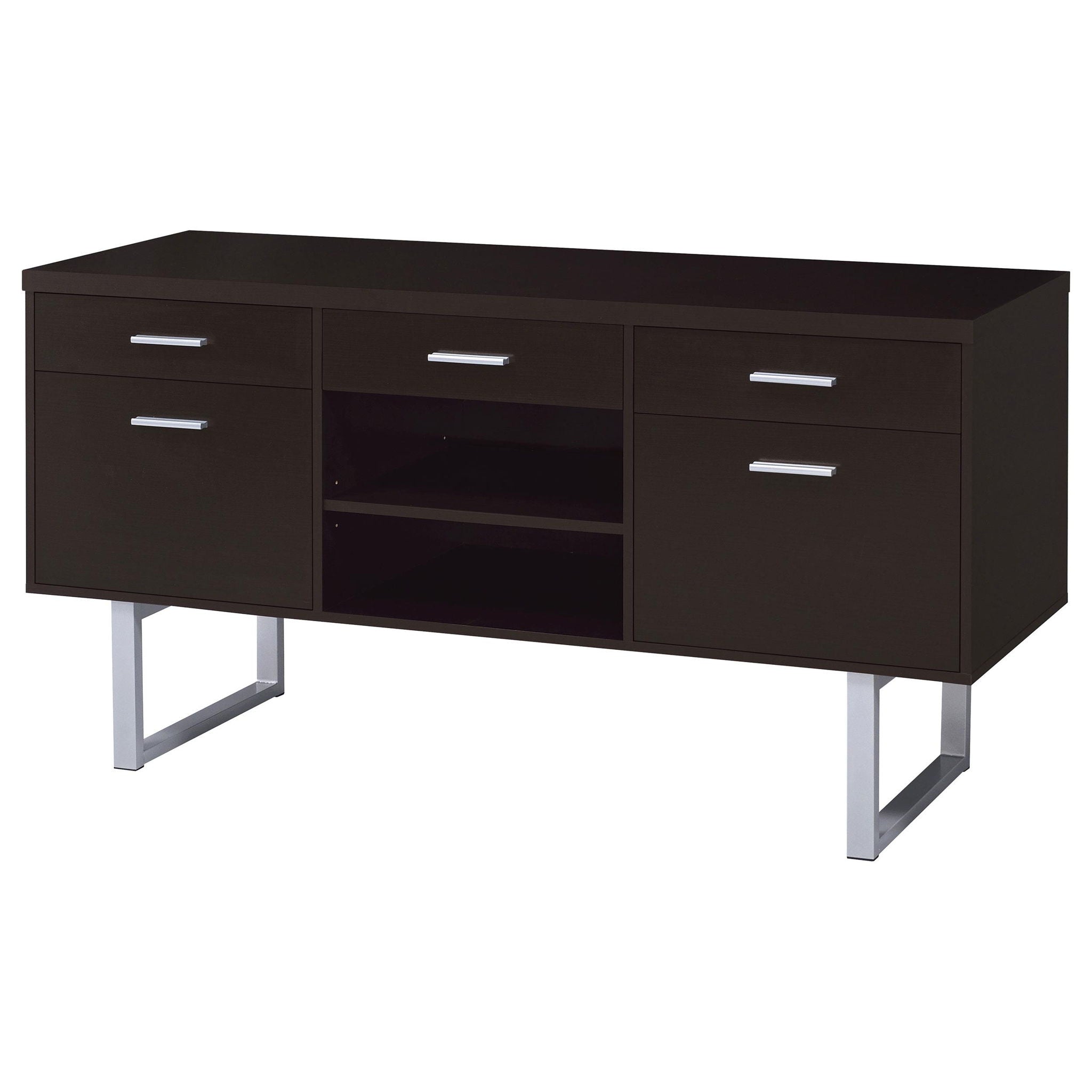 Lawtey 5-drawer Home Office Storage Credenza Cappuccino