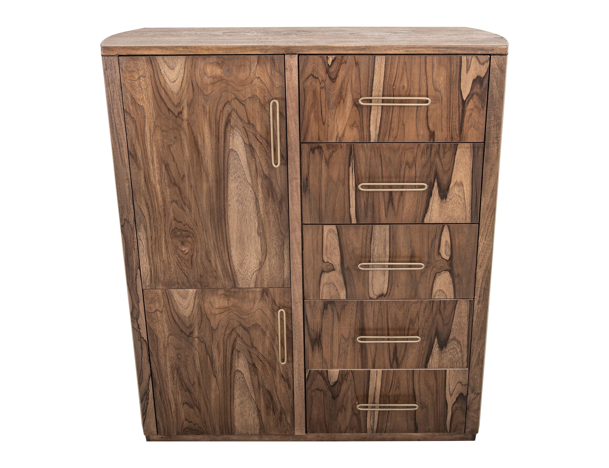 Balam - Gentleman Chest With 5 Drawer & 2 Door - Light Brown