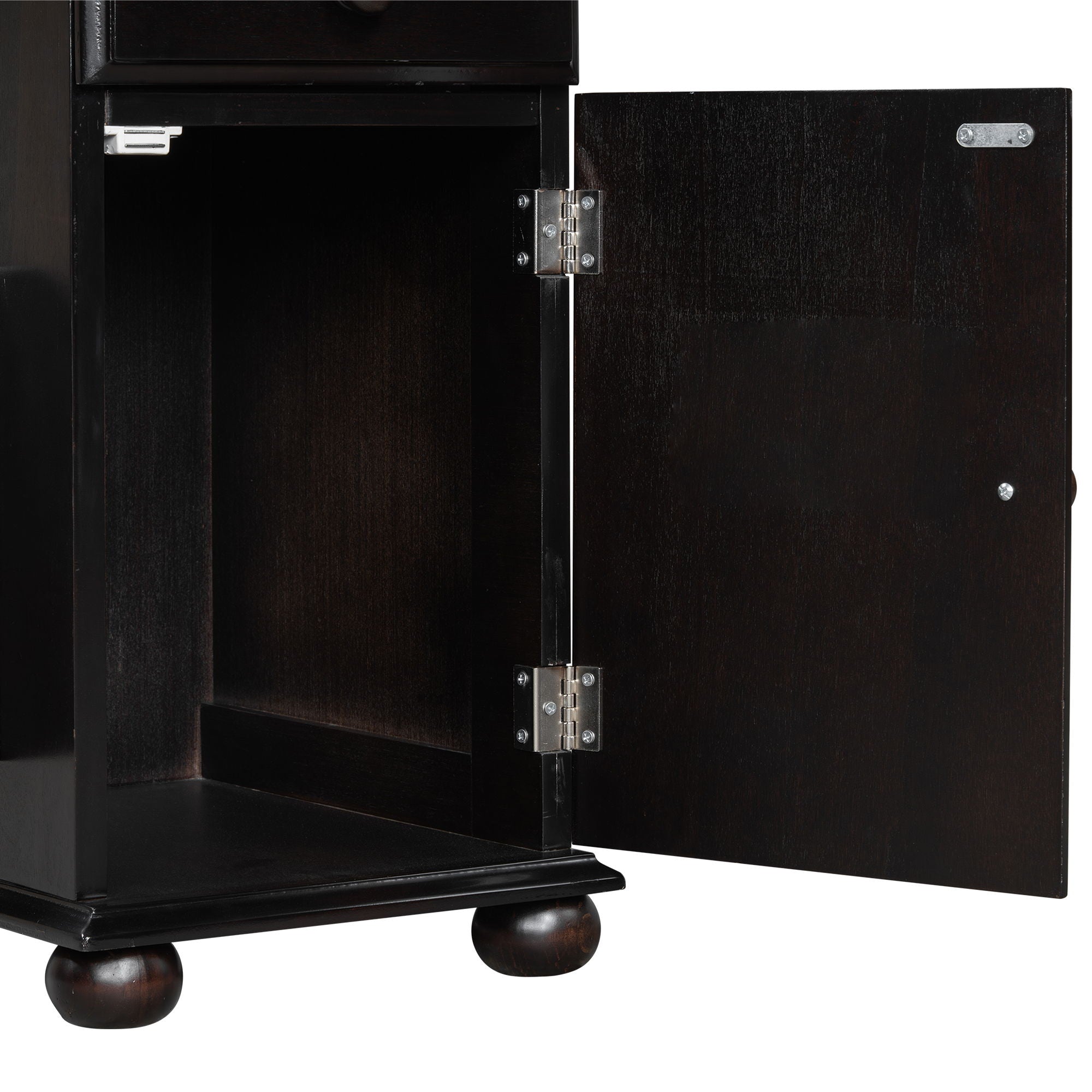 Vintage Flip Top Side Table With USB Ports