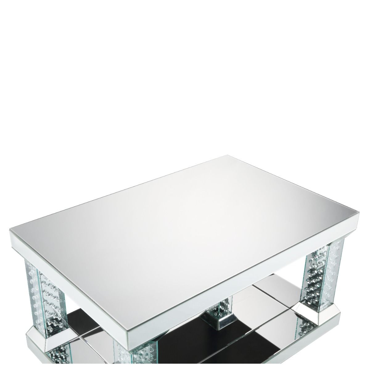 Nysa - 36" Coffee Table - Mirrored & Faux Crystals