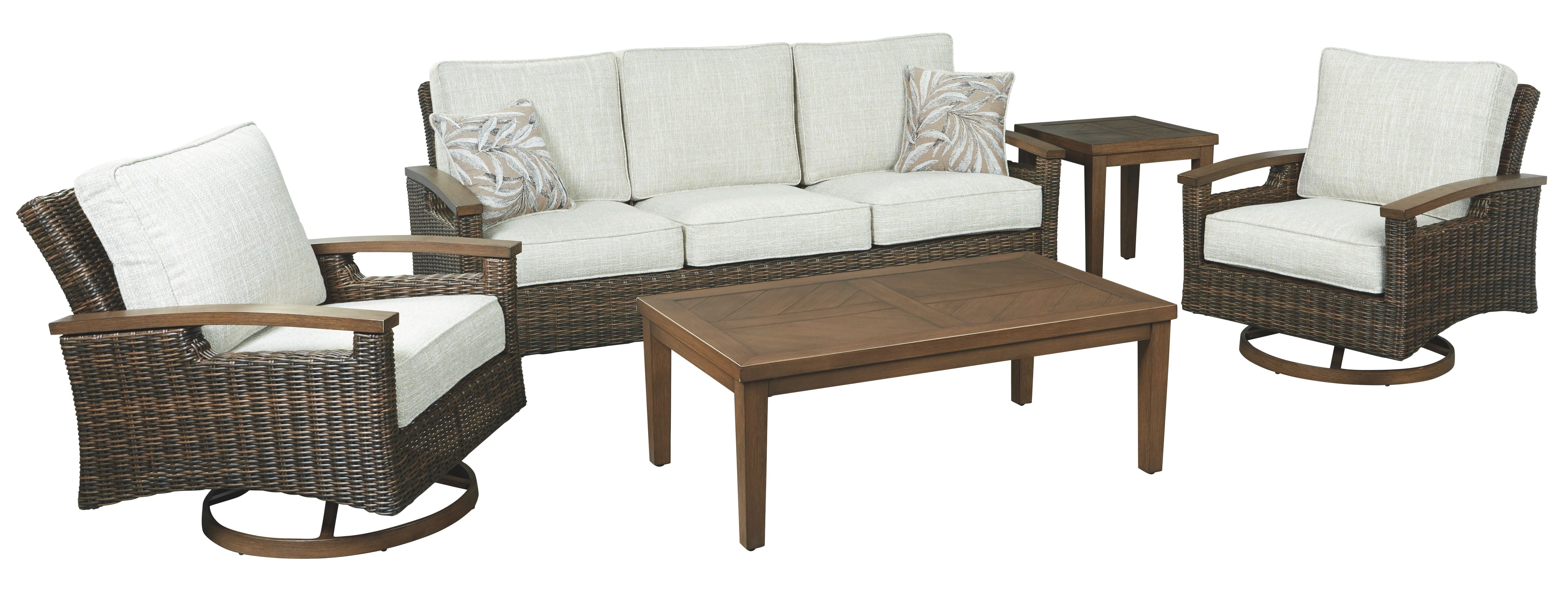 Ashley Furniture Paradise - Medium Brown - Sofa With Cushion | Meri Furniture