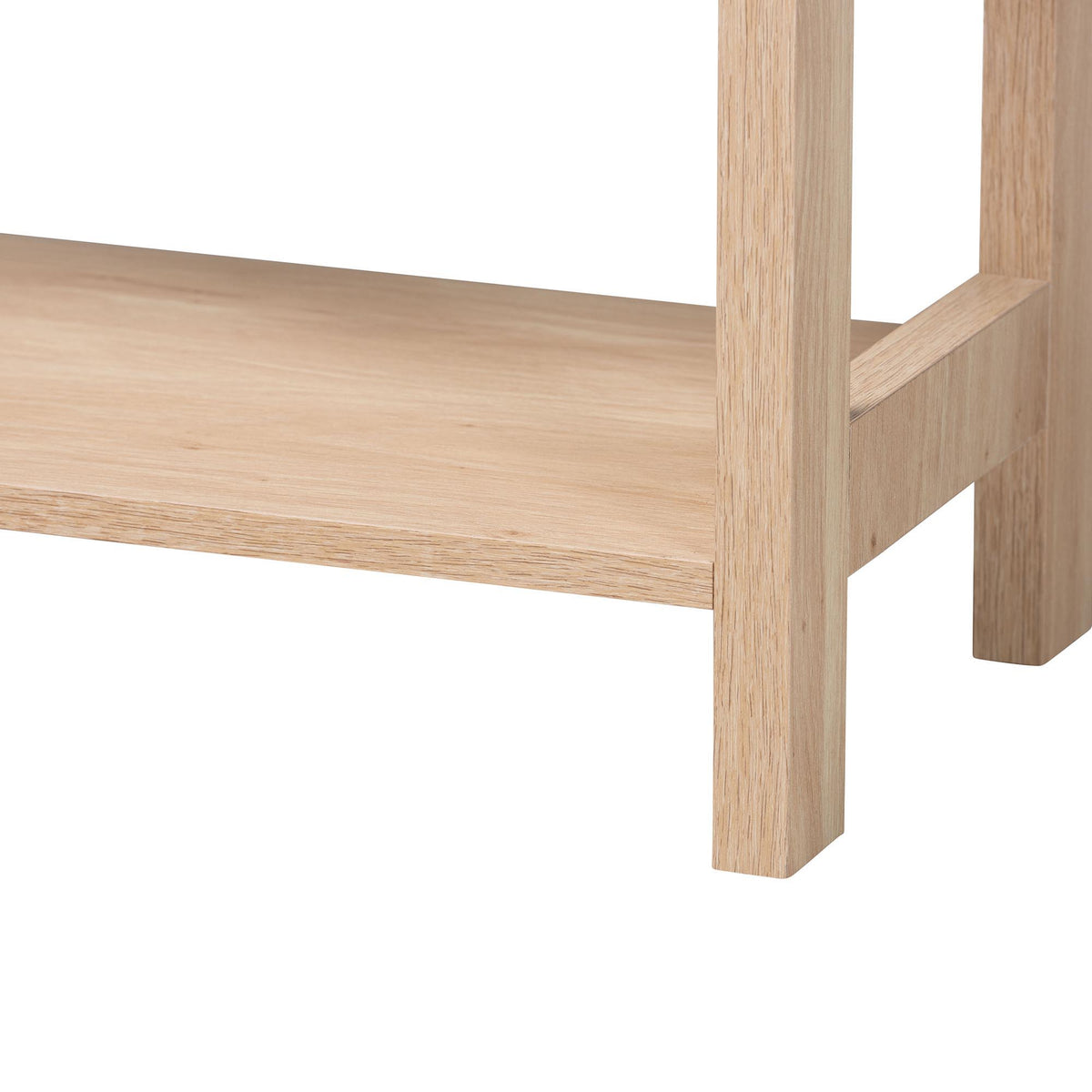 Sebille Mid-Century Modern Light Brown Finished Wood 2-Drawer Console Table with Natural Rattan