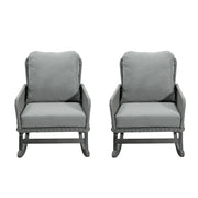 Contemporary Minimalist Wicker Rocking Chair With Soft Cushions And Durable Wooden Frame