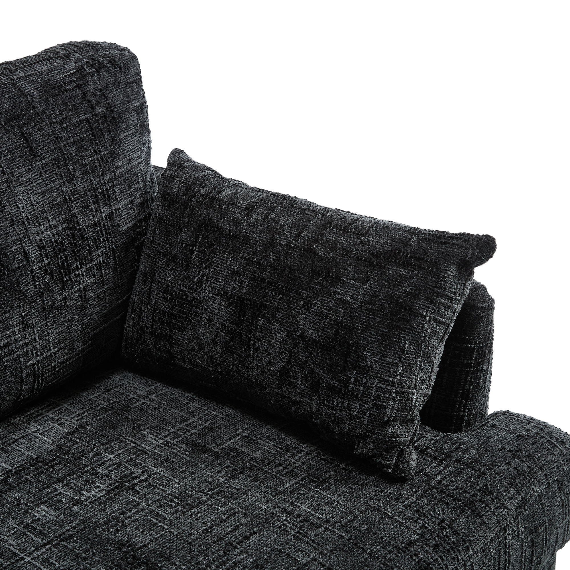 Chenille 2 Seater Sofa With LED Light, USB Charging Port, And Storage Bag