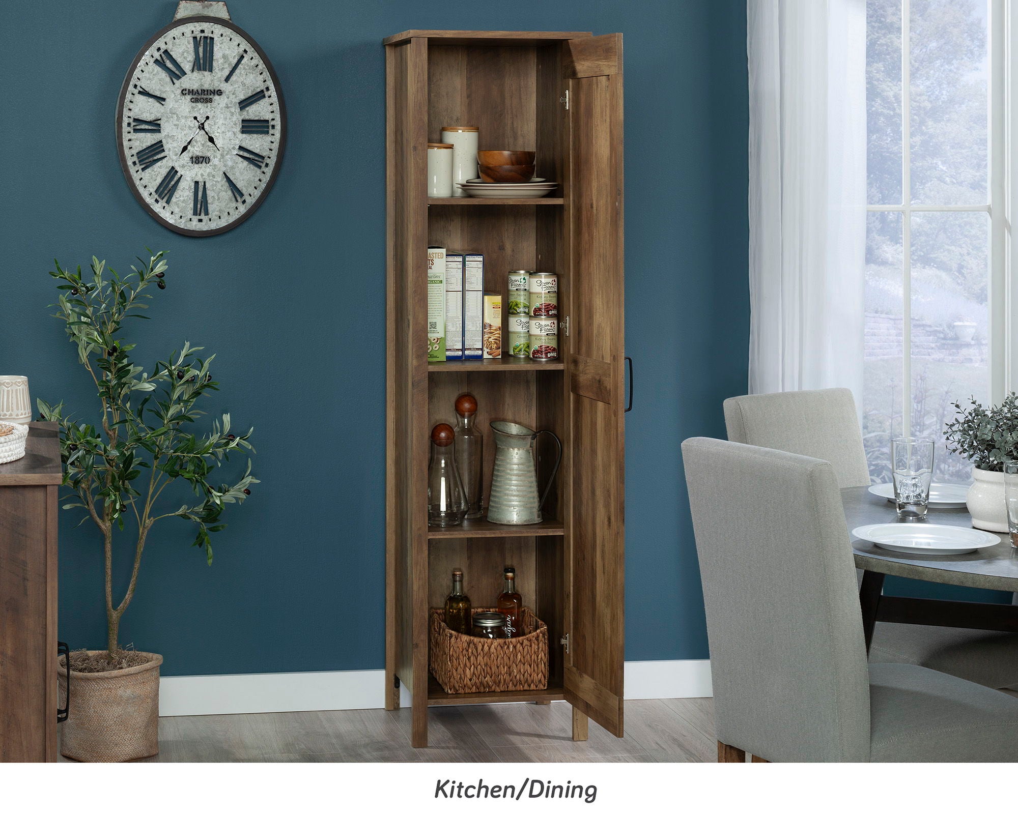 4-Shelf Storage Cabinet in Rural Pine