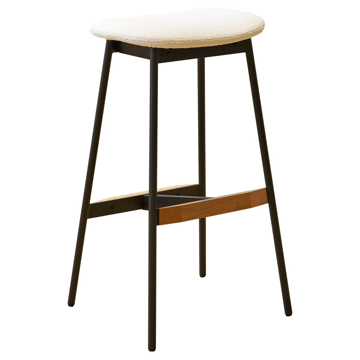 Modern Bar Stools Comfortable & Stylish, Soft Fabric Upholstered, Backless (Set of 2)