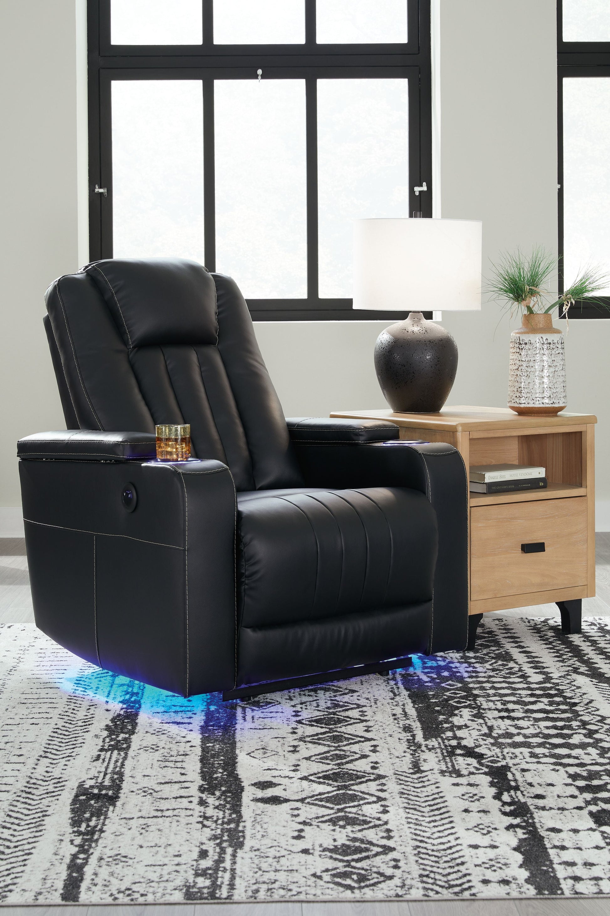 Signature Design by Ashley® Center Point - Black - Zero Wall Recliner | Meri Furniture