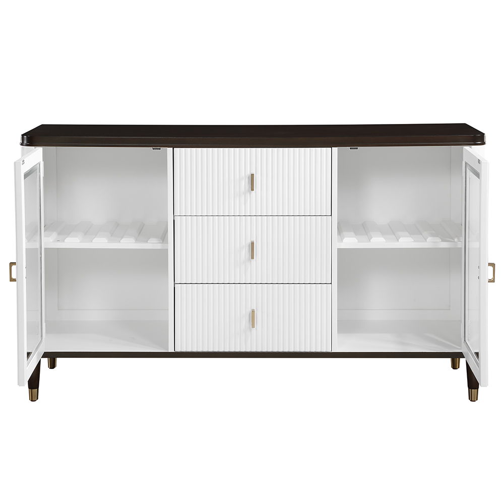 ACME Carena - Server - White & Brown Finish | Meri Furniture