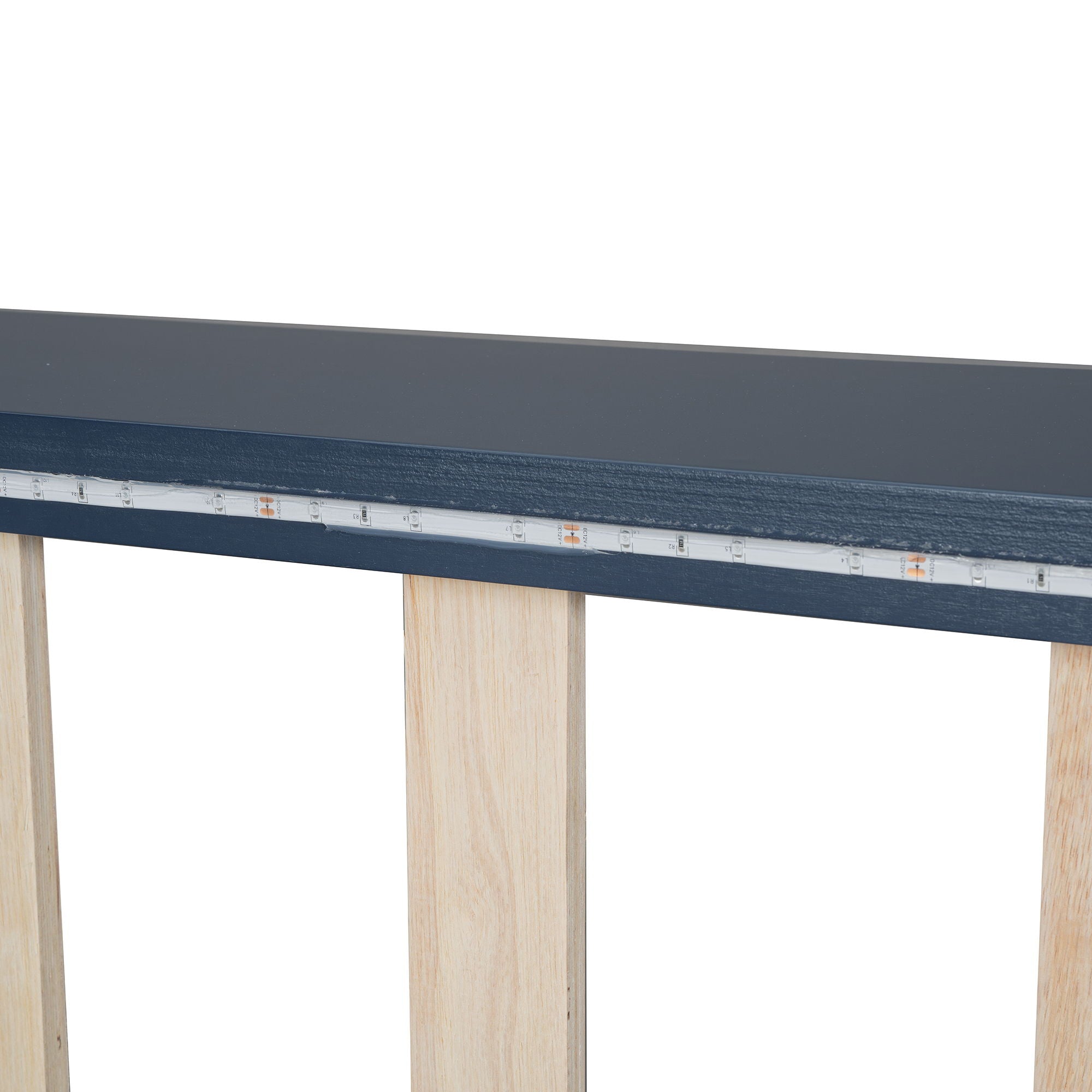 Race Car Shaped Platform Bed With LED And Upholstered Backrest In