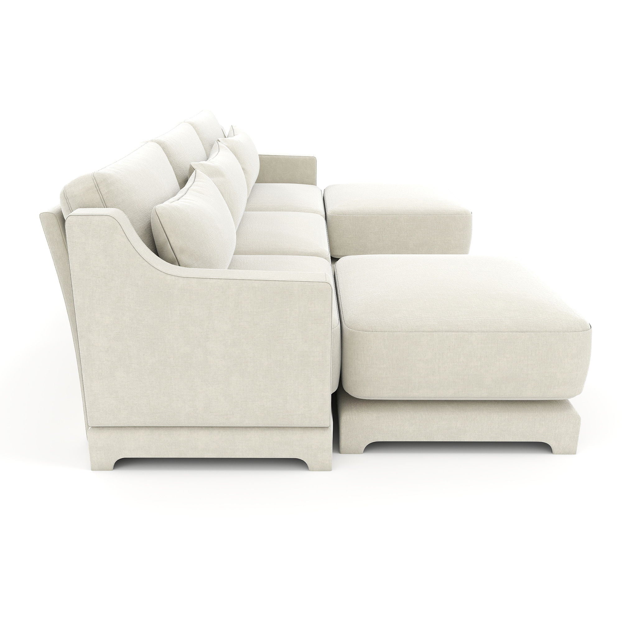 Stylish Sofa With Ottoman And Lumbar Pillows, Ergonomic Design