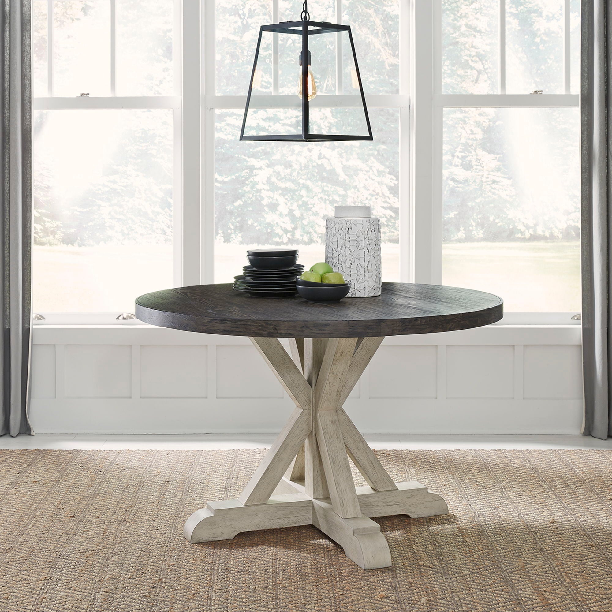 Liberty Furniture Willowrun - Pedestal Table Set - Rustic White | Meri Furniture