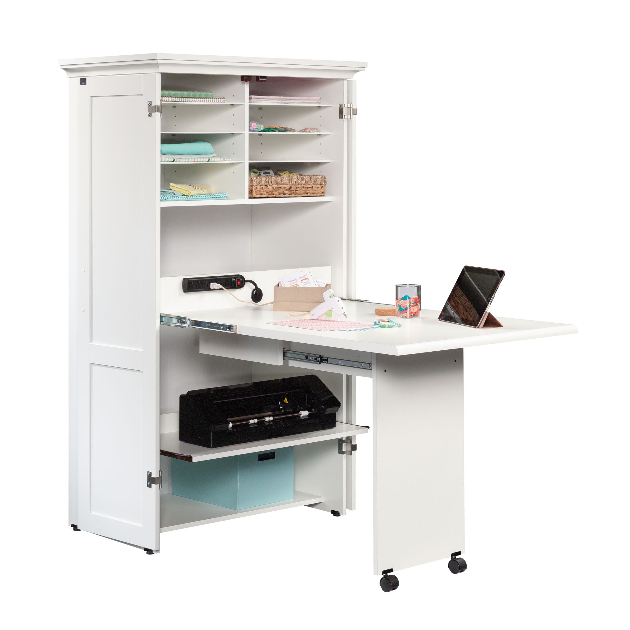 Craft & Sewing Armoire in Soft White