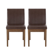 Modern Dining Chair With Upholstery - Dark Brown