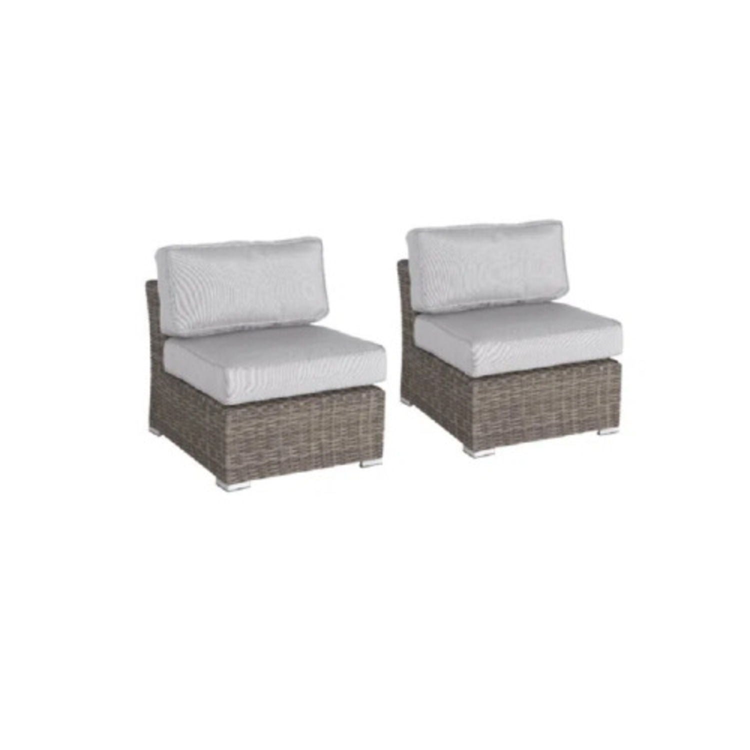 Contemporary Outdoor Rattan Wicker Sectional Seating Group With Cushions