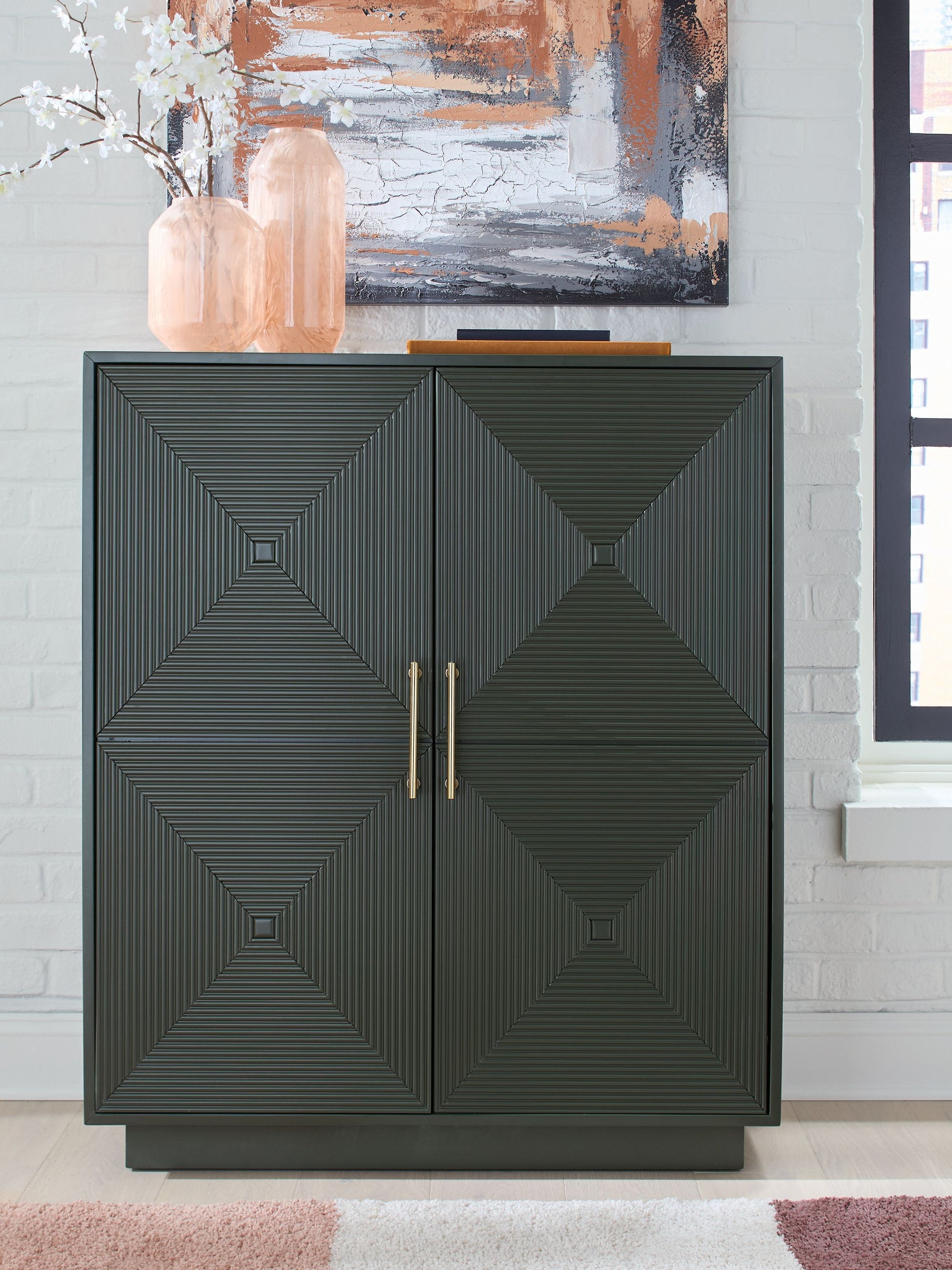 Signature Design by Ashley® Geirwood - Dark Green - Accent Cabinet | Meri Furniture