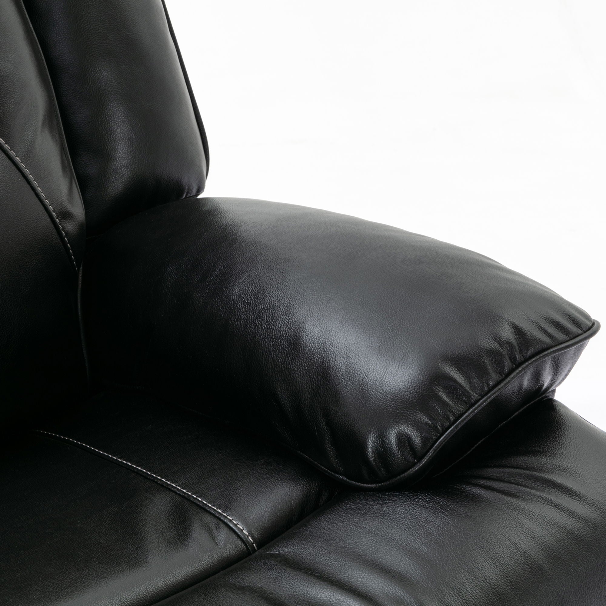 2 Seater Home Theater Recliner Manual Recliner Chair With A LED Light Strip Two Cup Holders And A Storage Box For Living Room