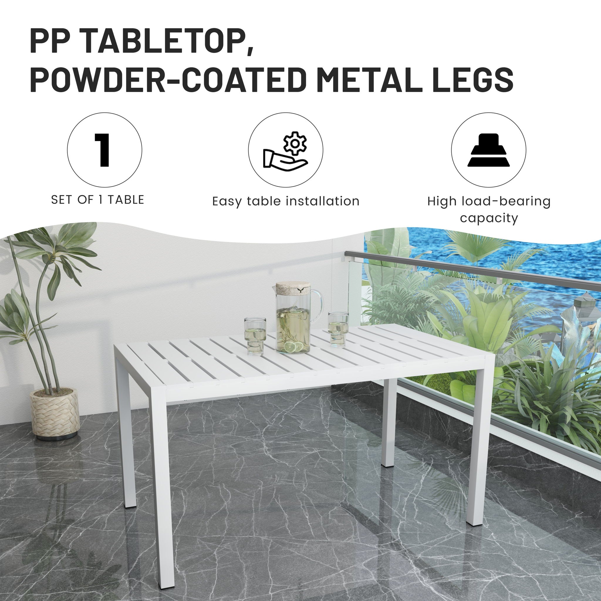 4 Piece Set Of Modern Color Block Designed Single Chairs With Long Table