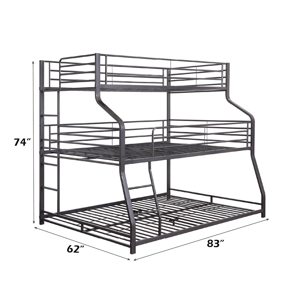 Caius II - Twin Over Full/Queen Bunk Bed - Gunmetal