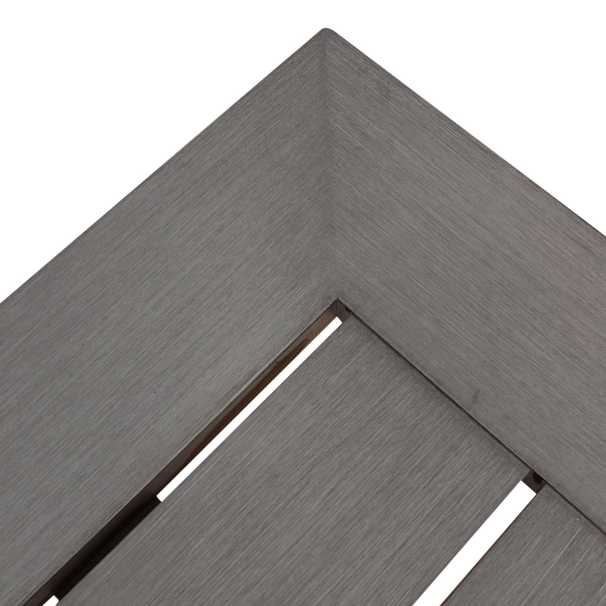 Modern Aluminum Outdoor Dining Bench With X Base - Dark Gray