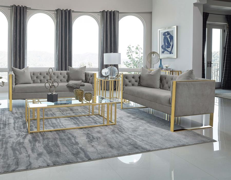 Coaster Fine Furniture Eastbrook - Velvet Upholstered Tufted Sofa Set | Meri Furniture