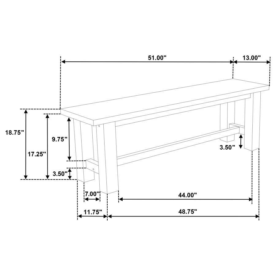 Cardova - 51" Solid Wood Dining Bench - Vineyard Oak